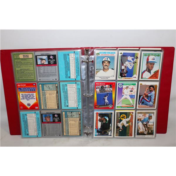 BINDER ALL BASEBALL 1971 TO 1991 APPROX 180 CARDS