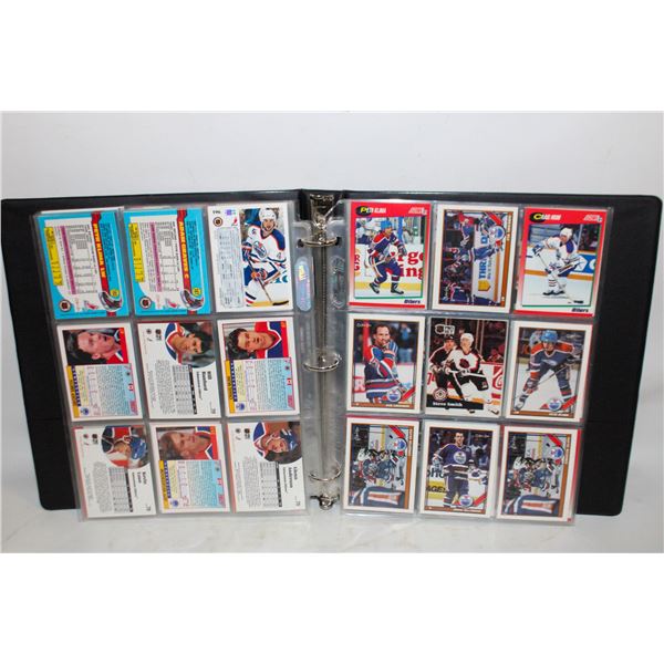 BINDER ALL EDMONTON OILERS APPROX 108 CARDS