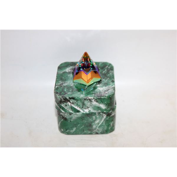 SMALL CRYSTAL PRISM PAPERWEIGHT