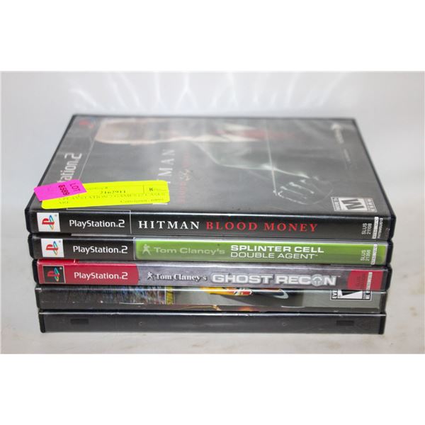 5 PLAYSTATION 2 GAMES (2 CASES ARE