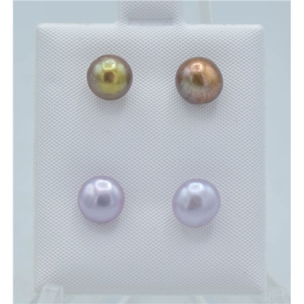 #171-NATURAL AKOYA PEARL STUD EARRING 2PAIR