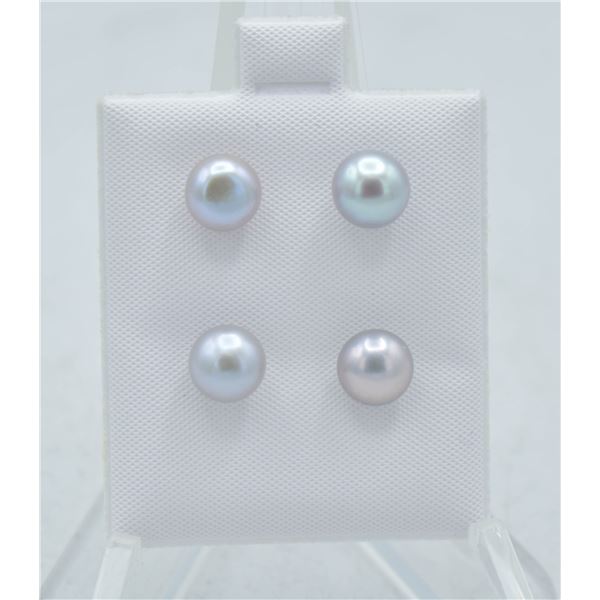 #179-NATURAL AKOYA PEARL STUD EARRING 2PAIR