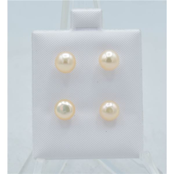 #162-NATURAL AKOYA PEARL STUD EARRING 2PAIR