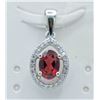 Image 1 : #192-NATURAL RED GARNET & CZ PENDANT