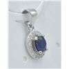 Image 2 : #199-NATURAL BLUE SAPPHIRE  & CZ PENDANT