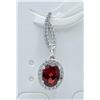 Image 1 : #187-NATURAL RED GARNET & CZ PENDANT