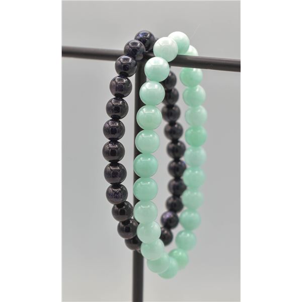 #103-NATURAL BLUE SAND STONES, AMAZONITE 8 MM/7.5"