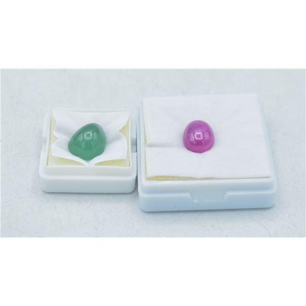 #141- NATURAL RED RUBY 7.95 CT /GREEN AVENTURE 9.4