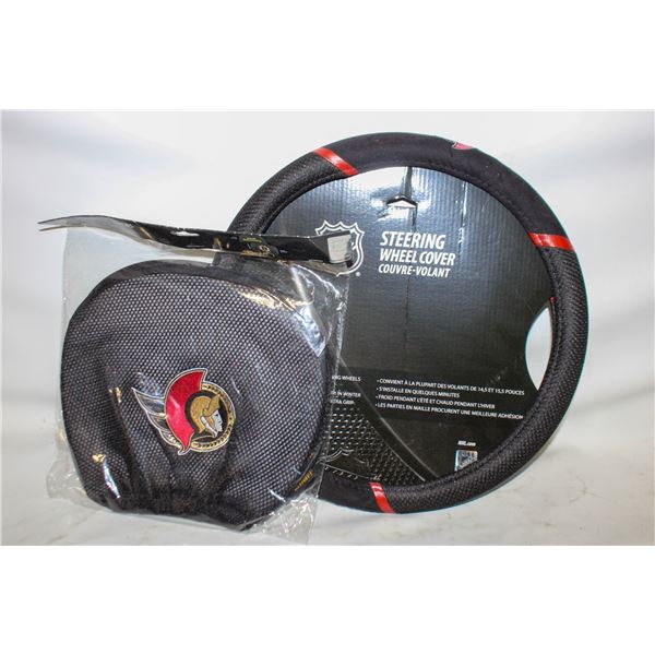 NHL OTTAWA SENATORS GIFT SET, STEERING WHEEL COVER