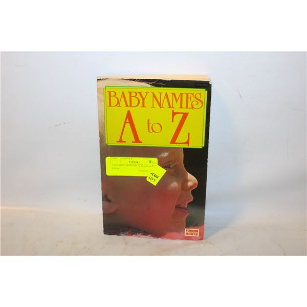 VINTAGE 1989 BABY NAMES- A-Z BOOK
