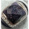Image 1 : SILVER(10.76G) GENUINE GEMSTONE RING SIZE 7