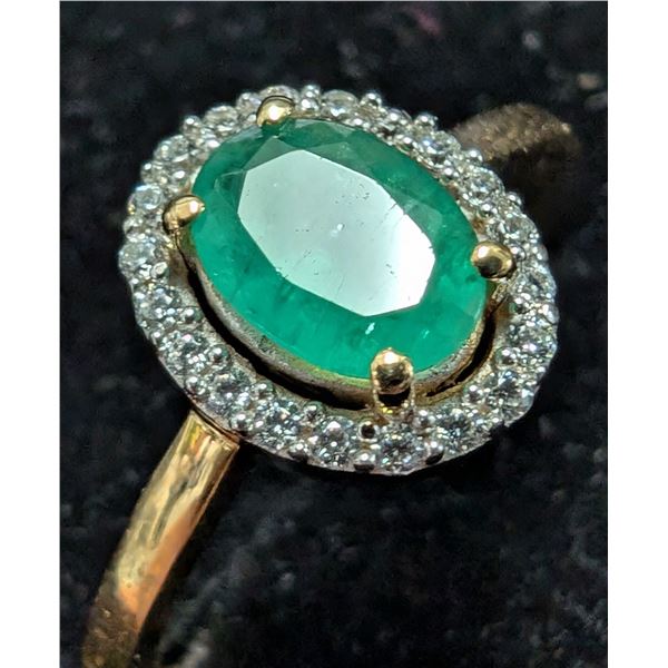 SILVER EMERALD (APP 1CT) RING SIZE 8
