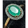 Image 1 : SILVER EMERALD (APP 1CT) RING SIZE 8