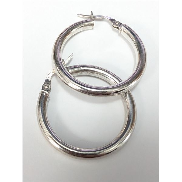 SILVER(3.06G) HOOP EARRINGS