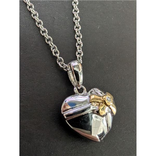 SILVER NATURAL DIAMOND NECKLACE 16-18"