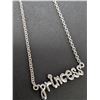 Image 1 : SILVER NATURAL DIAMOND NECKLACE 16-18"