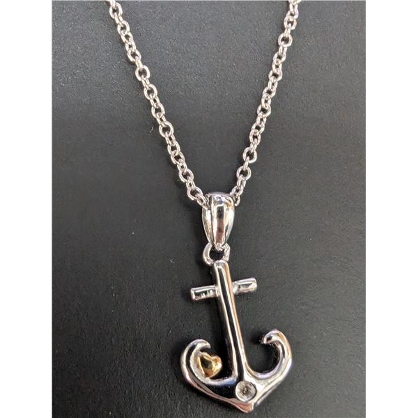 SILVER DIAMOND (0.005CT) NECKLACE 16-18"