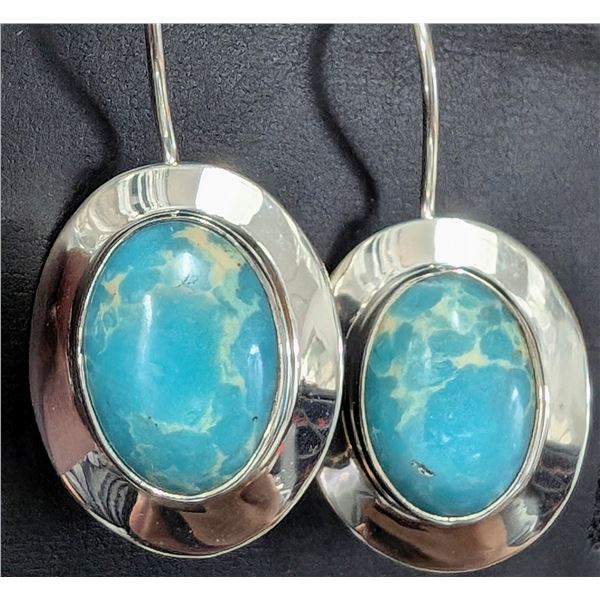SILVER(7.04G) TURQUOISE EARRINGS