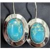 Image 1 : SILVER(7.04G) TURQUOISE EARRINGS