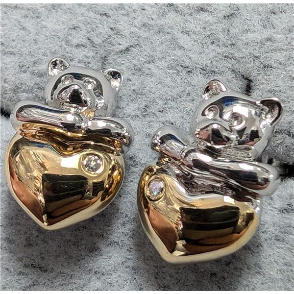 SILVER(3.5G) DIAMOND (0.01CT) EARRINGS