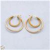 Image 1 : 10K GOLD ITALY DOUBLE HOOP EARRINGS 1.9G TOTAL