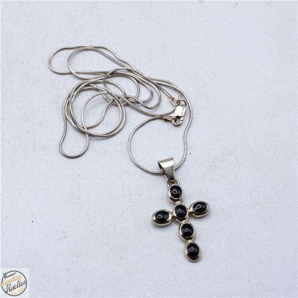 .925 SILVER TN-47 BLACK ONYX CROSS