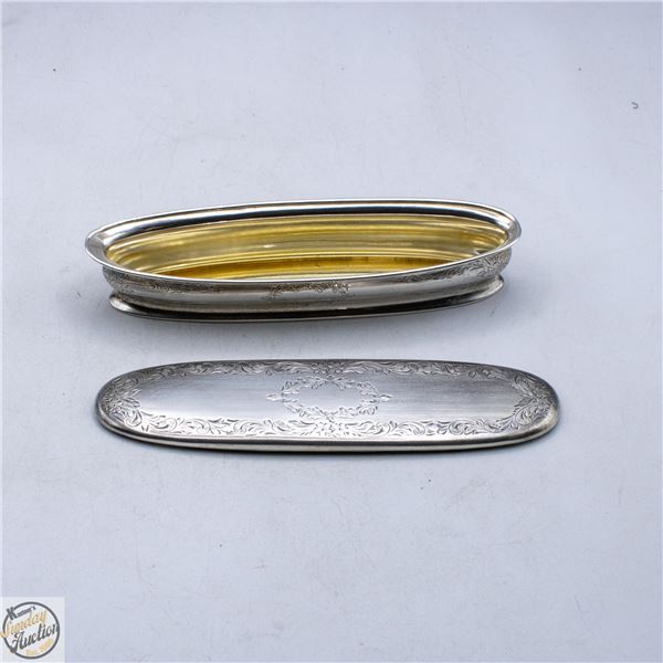 ANTIQUE BIRKS DRESSER OVAL LIDDED BOX