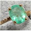 Image 1 : 10K(1.37G) EMERALD (1.35CT), DIAMOND (0.05CT) RING