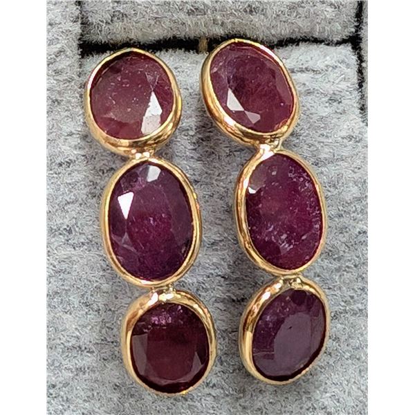 10K(1.93G) RUBY (6.7CT) EARRINGS