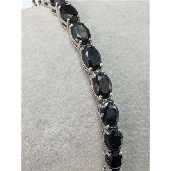 SILVER(15G) SAPPHIRE (20.5CT) BRACELET 7.5"