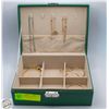 Image 2 : ESTATE JEWELRY BOX WITH A KEY - FULL OF JEWELRY