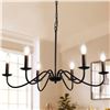 Image 1 : BRAND NEW KEESFU 6 LIGHT BLK CHANDELIER FARMHOUSE