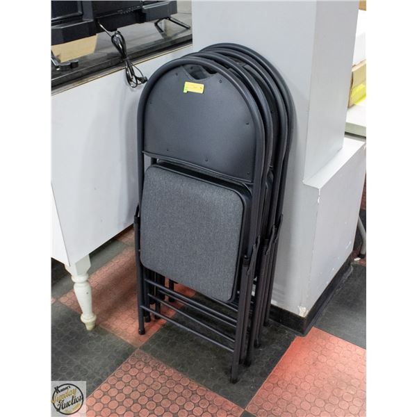 NEW 4PK METAL FOLDING CHAIRS