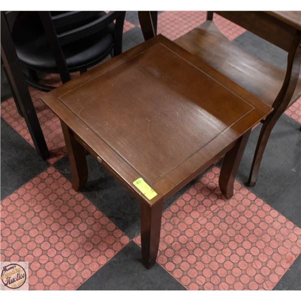 SOLID WOOD SIDE TABLE WITH DRAWER - MULTI-