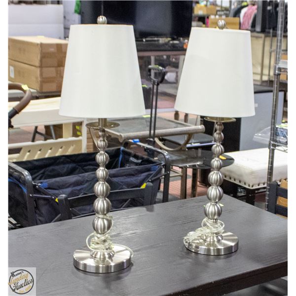 SET OF TWO BRUSHED STAINLESS STEEL TABLE