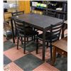 Image 1 : SOLID ESPRESSO WOOD TABLE WITH BLACK METAL