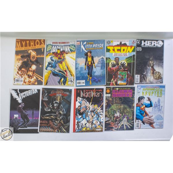 #1 ISSUE COMIC LOT, MARVEL, DC, INDY, 10 BOOKS