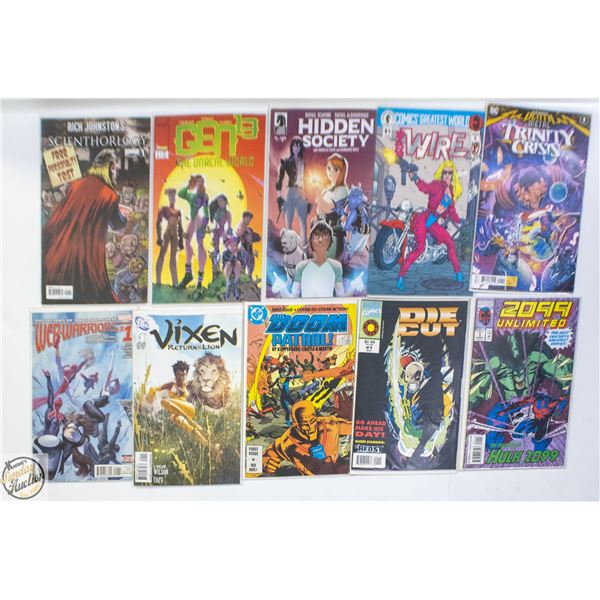 #1 ISSUE COMIC LOT, MARVEL, DC, INDY, 10 BOOKS