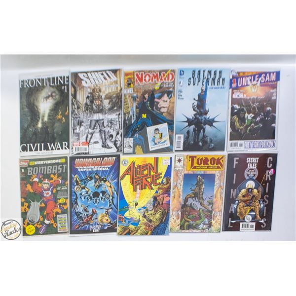 #1 ISSUE COMIC LOT, MARVEL, DC, INDY, 10 BOOKS