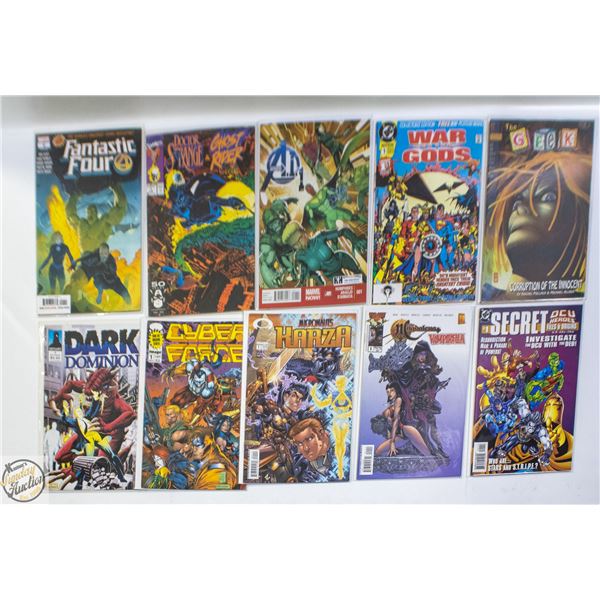 #1 ISSUE COMIC LOT, MARVEL, DC, INDY, 10 BOOKS