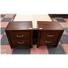 Image 1 : SET OF 2 SOLID DARK WOOD 2-DRAWER SIDE