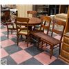 Image 1 : VINTAGE DINNING ROOM TABLE SET 6 CHAIRS W/ LEAF
