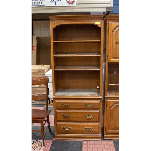 NADEAU BOOK SHELF WITH GLASS SHELVES 30"W 17"D76"H