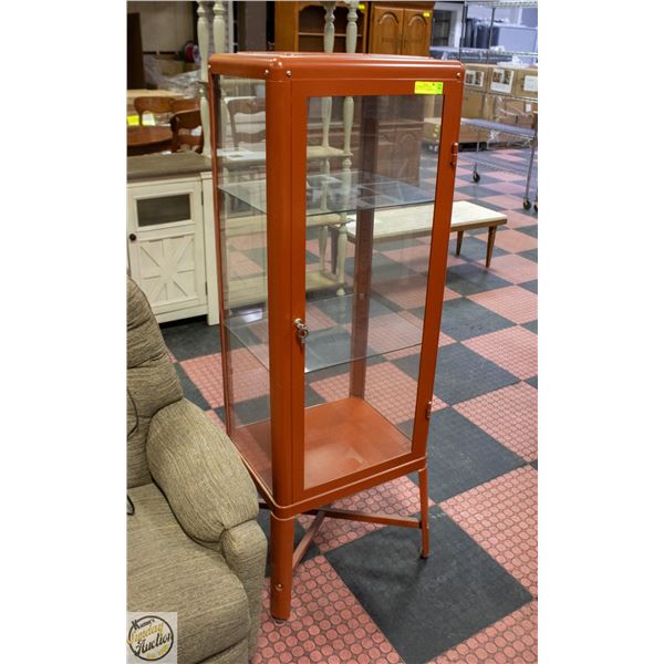 TWO TIER METAL LOCKING DISPLAY CASE 20"W 16"D 60"H