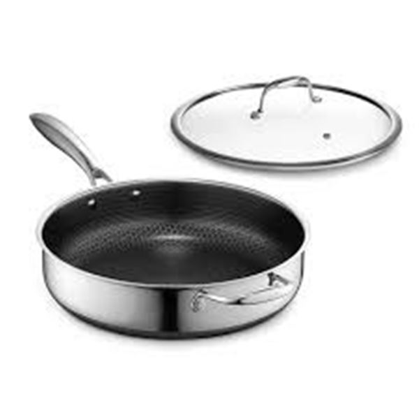 NEW HEXCLAD HYBRID COOKWARE 18" FRY PAN WITH LID