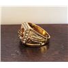 Image 2 : 6)  GOLD TONE WITH CLEAR CRYSTALS MASONIC