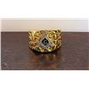 Image 1 : 5)  BEATEN GOLD TONE WITH BLUE ENAMEL