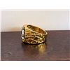 Image 2 : 5)  BEATEN GOLD TONE WITH BLUE ENAMEL