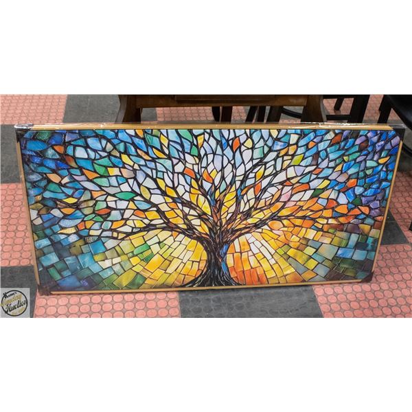 BRAND NEW SOLID WOOD FRAME ABSTRACT WALL ART