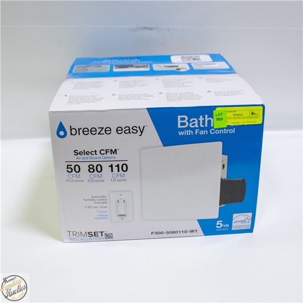 BREEZE EASY BATH FAN WITH FAN CONTROL
